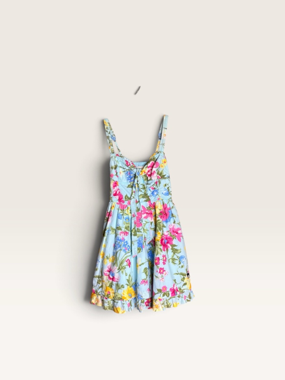 Abercrombie & Fitch XS Blue Floral Cotton Tie Front Sundress
